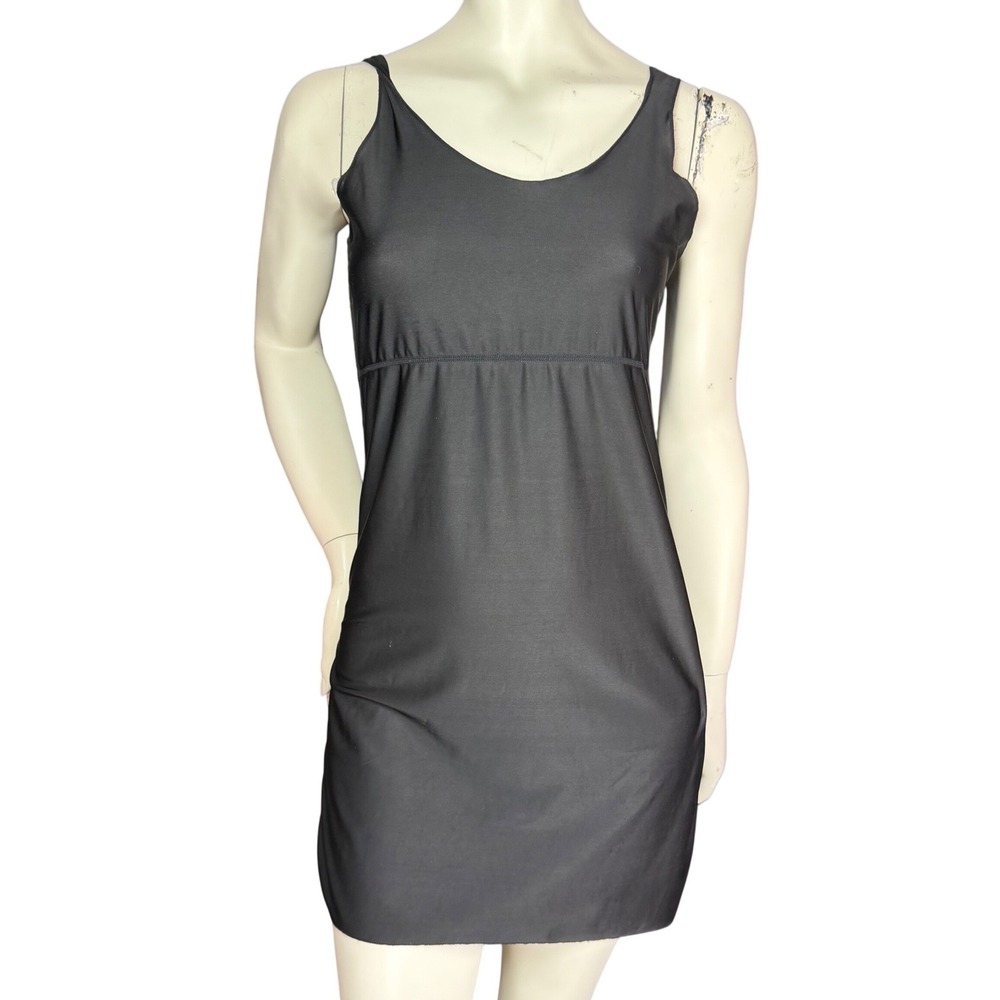 Anemone Black Slip Dress Mini‎ Scoop Neck 90s Minimalist Grunge Bodycon Large
